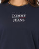 Tommy Jeans Women's Slim Terry Logo Crewneck Twilight Navy