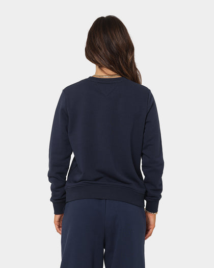Tommy Jeans Women's Slim Terry Logo Crewneck Twilight Navy