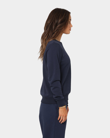 Tommy Jeans Women's Slim Terry Logo Crewneck Twilight Navy