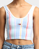 Tommy Jeans Women's Stripe Crop Top Light Powdery Blue