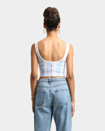 Tommy Jeans Women's Stripe Crop Top Light Powdery Blue
