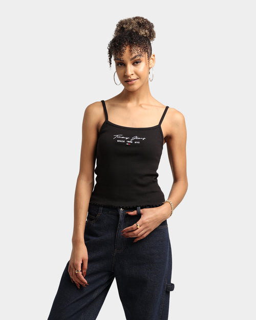 Tommy Jeans Women's Script Strap Singlet Black