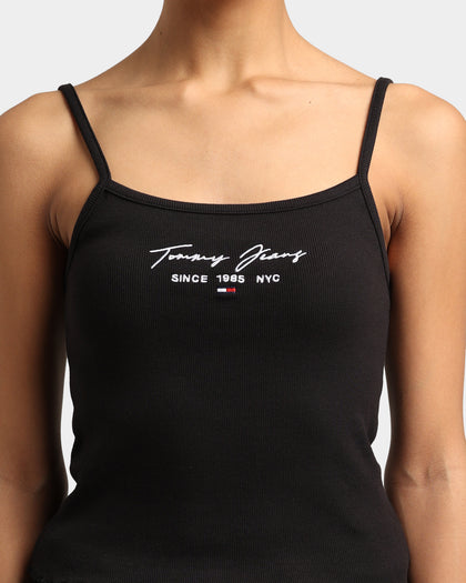 Tommy Jeans Women's Script Strap Singlet Black