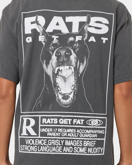 Rats Get Fat Guard Dog Vintage T-Shirt Black Dye