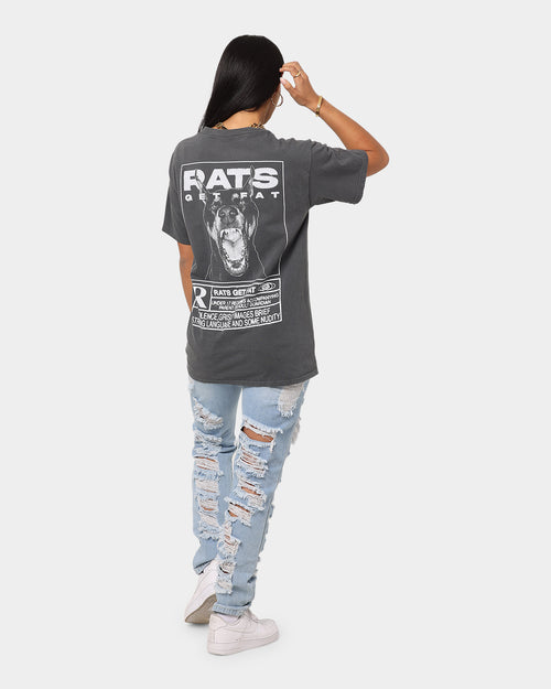 Rats Get Fat Guard Dog Vintage T-Shirt Black Dye