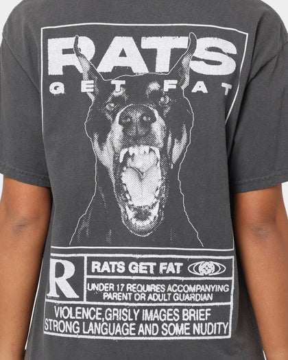 Rats Get Fat Guard Dog Vintage T-Shirt Black Dye