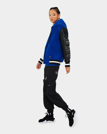 The Anti Order Corvus Leather Varsity Jacket Royal/Black/White