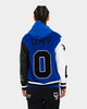 The Anti Order Corvus Leather Varsity Jacket Royal/Black/White