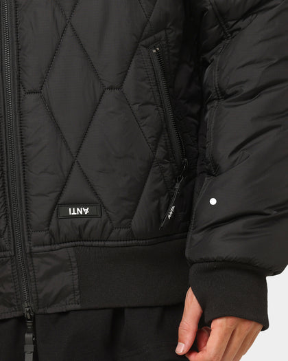 The Anti Order Corvus Quilted Bomber Jacket Black/White