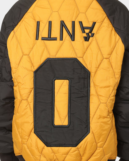 The Anti Order Corvus Quilted Bomber Jacket Mustard/Black/White
