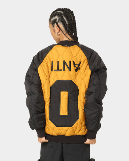 The Anti Order Corvus Quilted Bomber Jacket Mustard/Black/White