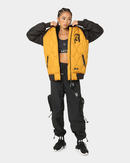 The Anti Order Corvus Quilted Bomber Jacket Mustard/Black/White