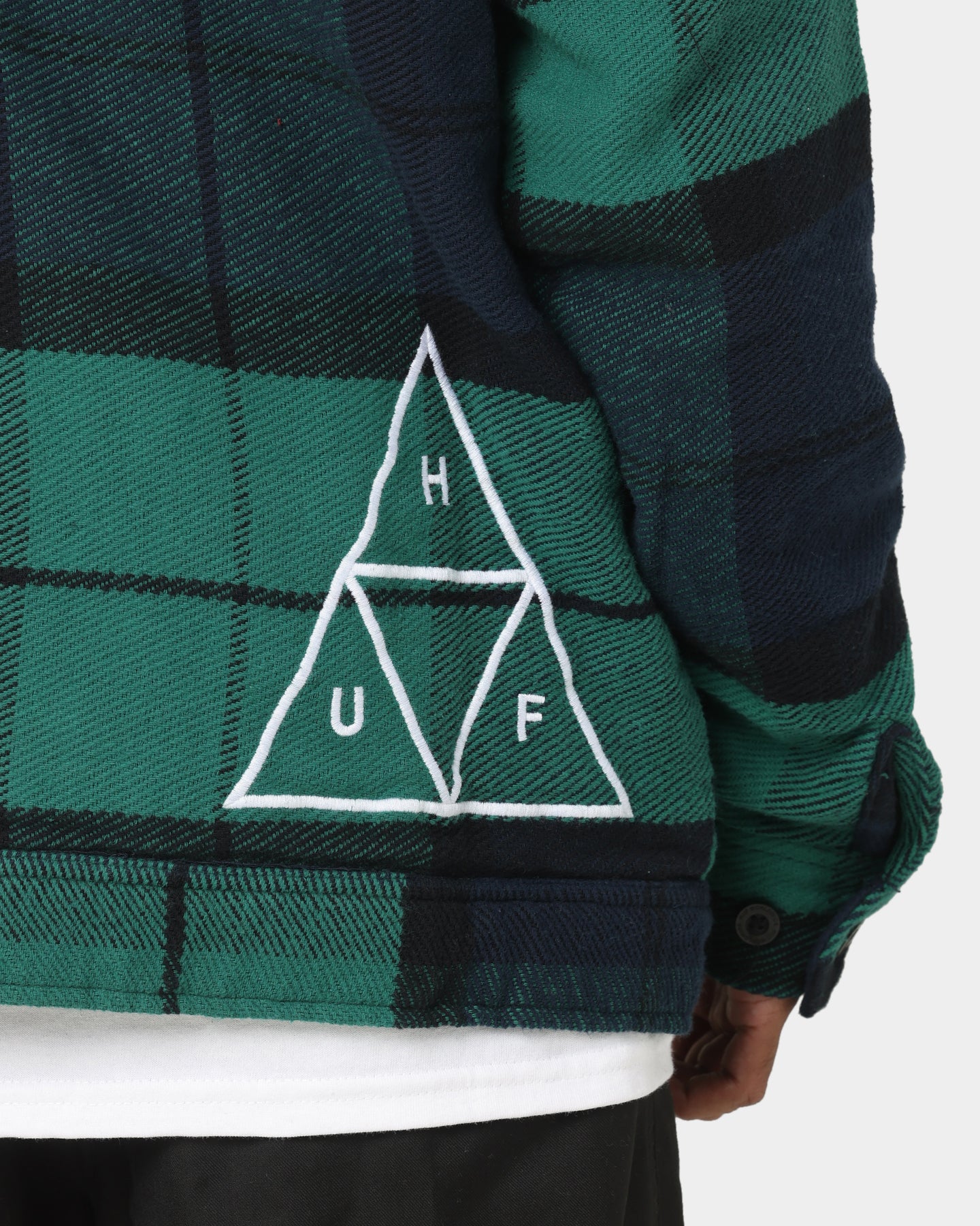 HUF X Pleasures Blackwatch Work Jacket Navy | Culture Kings US