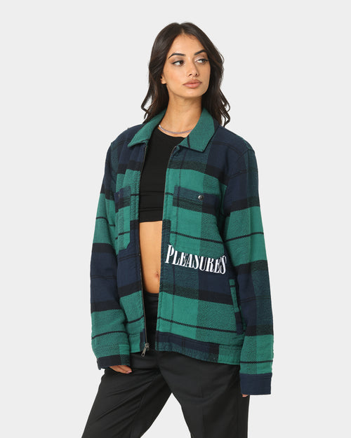 HUF X Pleasures Blackwatch Work Jacket Navy