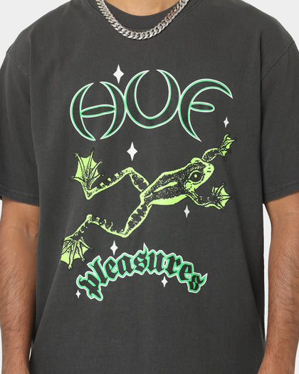 HUF X Pleasures Cane Washed Short Sleeve T-Shirt Washed Black