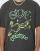 HUF X Pleasures Cane Washed Short Sleeve T-Shirt Washed Black