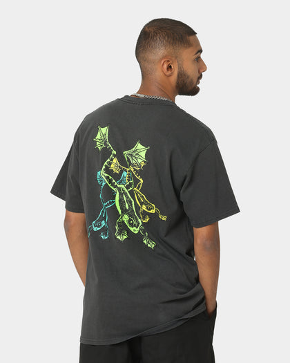 HUF X Pleasures Cane Washed Short Sleeve T-Shirt Washed Black