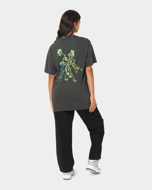 HUF X Pleasures Cane Washed Short Sleeve T-Shirt Washed Black