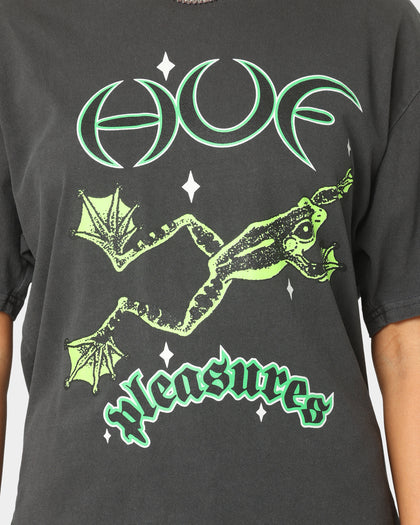 HUF X Pleasures Cane Washed Short Sleeve T-Shirt Washed Black