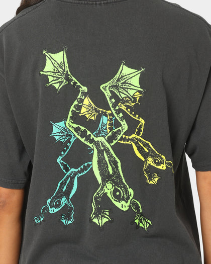 HUF X Pleasures Cane Washed Short Sleeve T-Shirt Washed Black