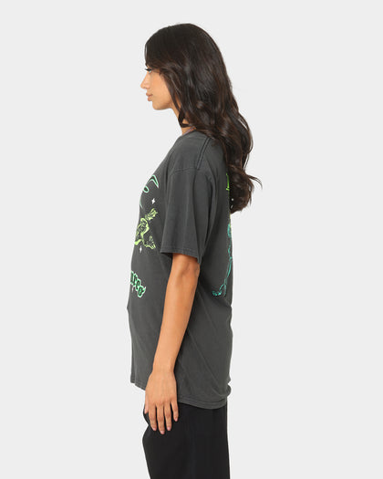 HUF X Pleasures Cane Washed Short Sleeve T-Shirt Washed Black