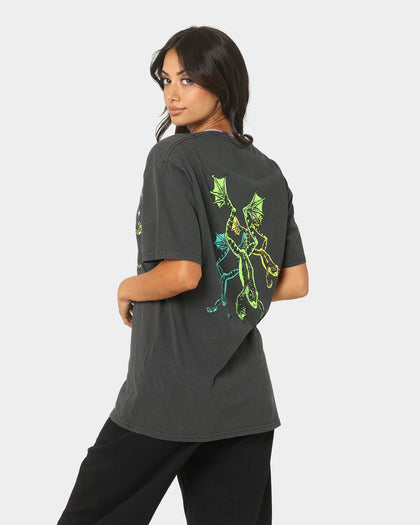 HUF X Pleasures Cane Washed Short Sleeve T-Shirt Washed Black