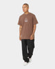 HUF X Pleasures Dyed Short Sleeve T-Shirt Brown