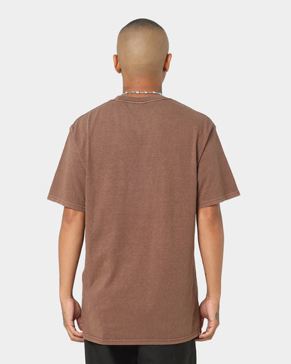 HUF X Pleasures Dyed Short Sleeve T-Shirt Brown