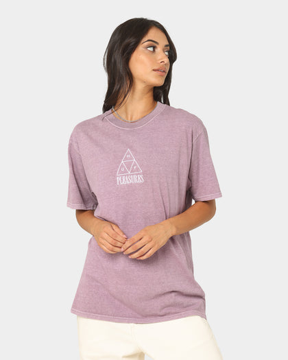HUF X Pleasures Dyed Short Sleeve T-Shirt Purple