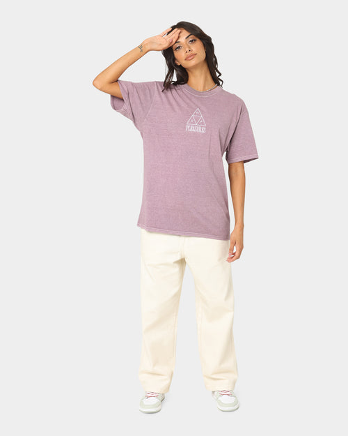 HUF X Pleasures Dyed Short Sleeve T-Shirt Purple