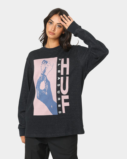 HUF X Pleasures Light Up Jacquard Long Sleeve Knit T-Shirt Black