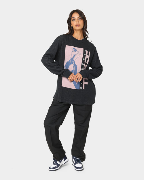 HUF X Pleasures Light Up Jacquard Long Sleeve Knit T-Shirt Black