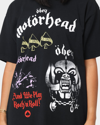 Obey Motorhead Test Print T-Shirt Off Black