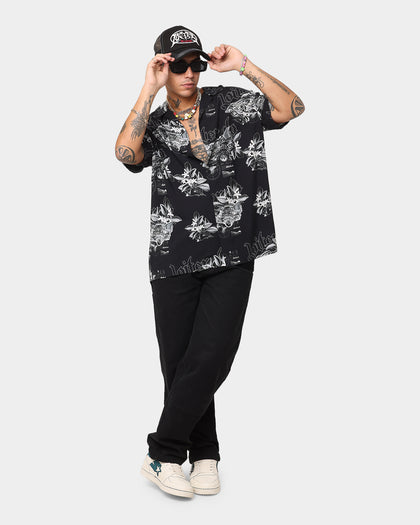 Loiter Motor Sport Button Up Shirt Black/White