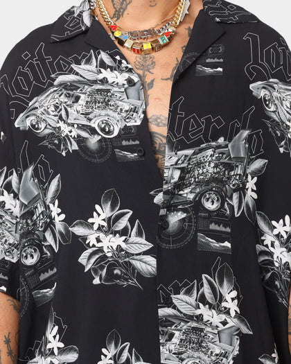 Loiter Motor Sport Button Up Shirt Black/White