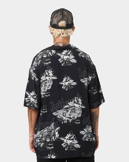 Loiter Motor Sport Button Up Shirt Black/White