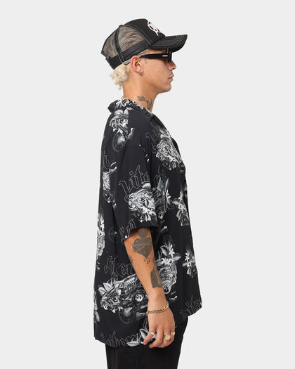 Loiter Motor Sport Button Up Shirt Black/White