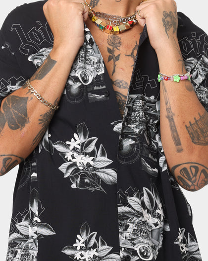 Loiter Motor Sport Button Up Shirt Black/White