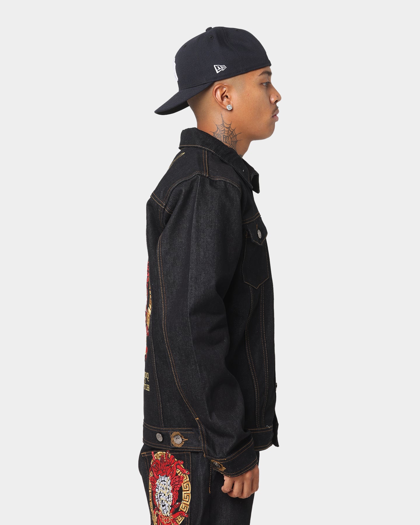 Crooks & Castles Medusa Diamond Denim Jacket Denim | Culture Kings US