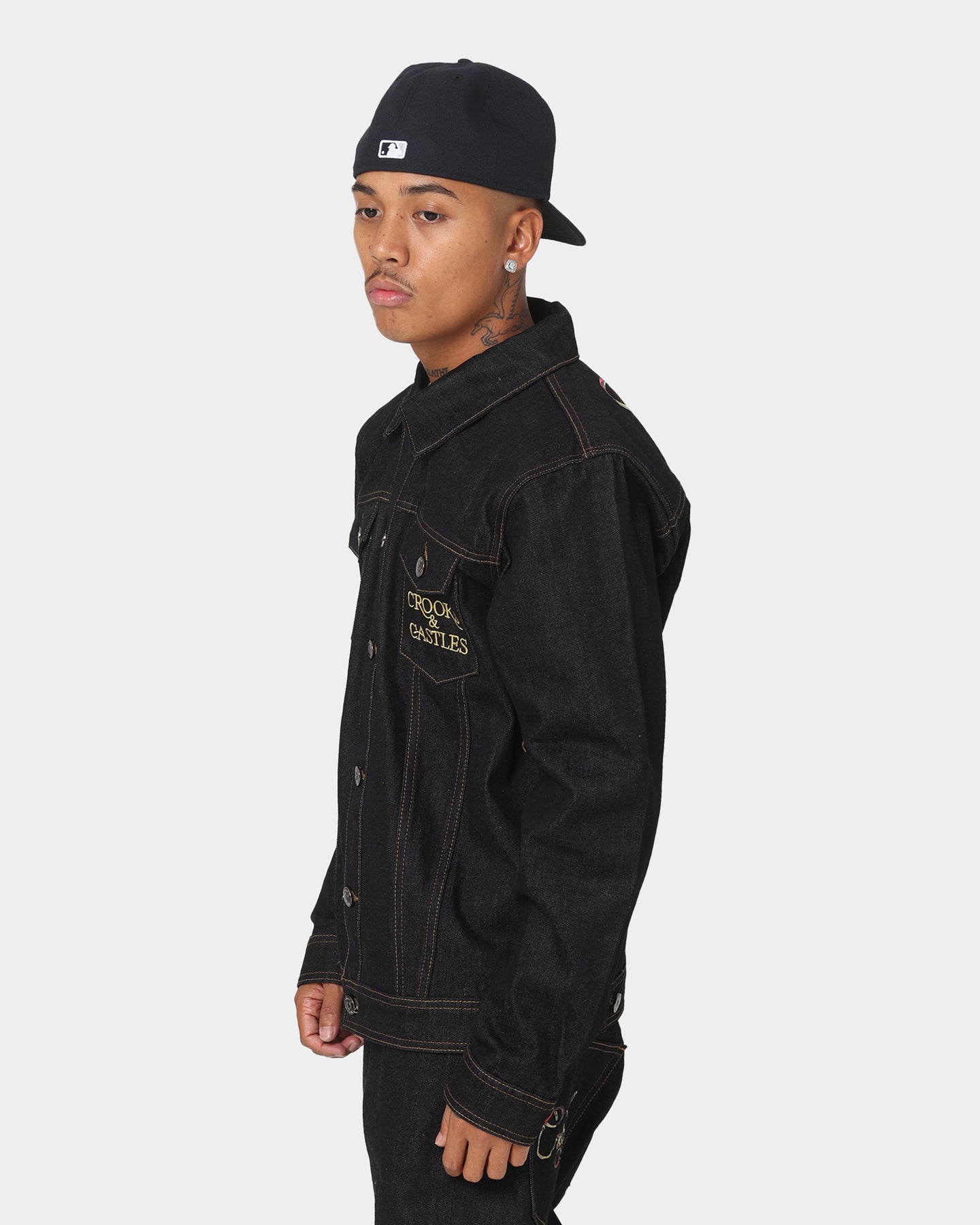 Crooks & Castles Medusa Diamond Denim Jacket Denim | Culture Kings US