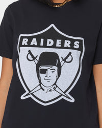 Mitchell & Ness Women's Las Vegas Raiders Vintage NFL Big Logo T-Shirt Faded Black