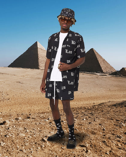 Last Kings Fragment Button Up Shirt Black