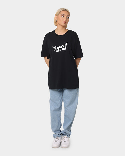 Rats Get Fat Bloody Rats Oversized Vintage T-Shirt Black