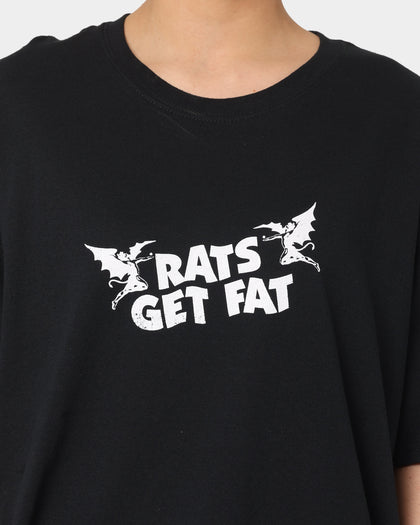Rats Get Fat Bloody Rats Oversized Vintage T-Shirt Black