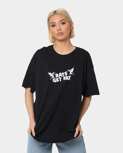 Rats Get Fat Bloody Rats Oversized Vintage T-Shirt Black