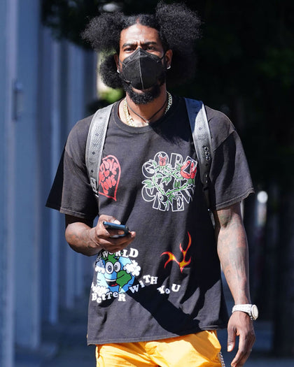 Goat Crew Thank You Vintage T-Shirt Black Wash