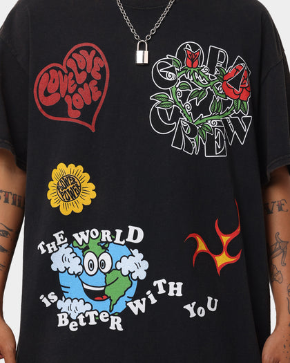 Goat Crew Thank You Vintage T-Shirt Black Wash