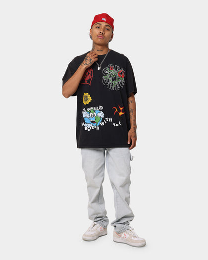 Goat Crew Thank You Vintage T-Shirt Black Wash