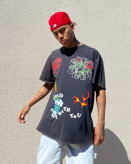 Goat Crew Thank You Vintage T-Shirt Black Wash