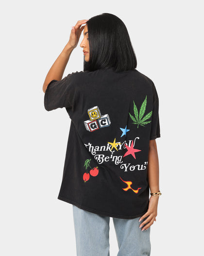 Goat Crew Thank You Vintage T-Shirt Black Wash